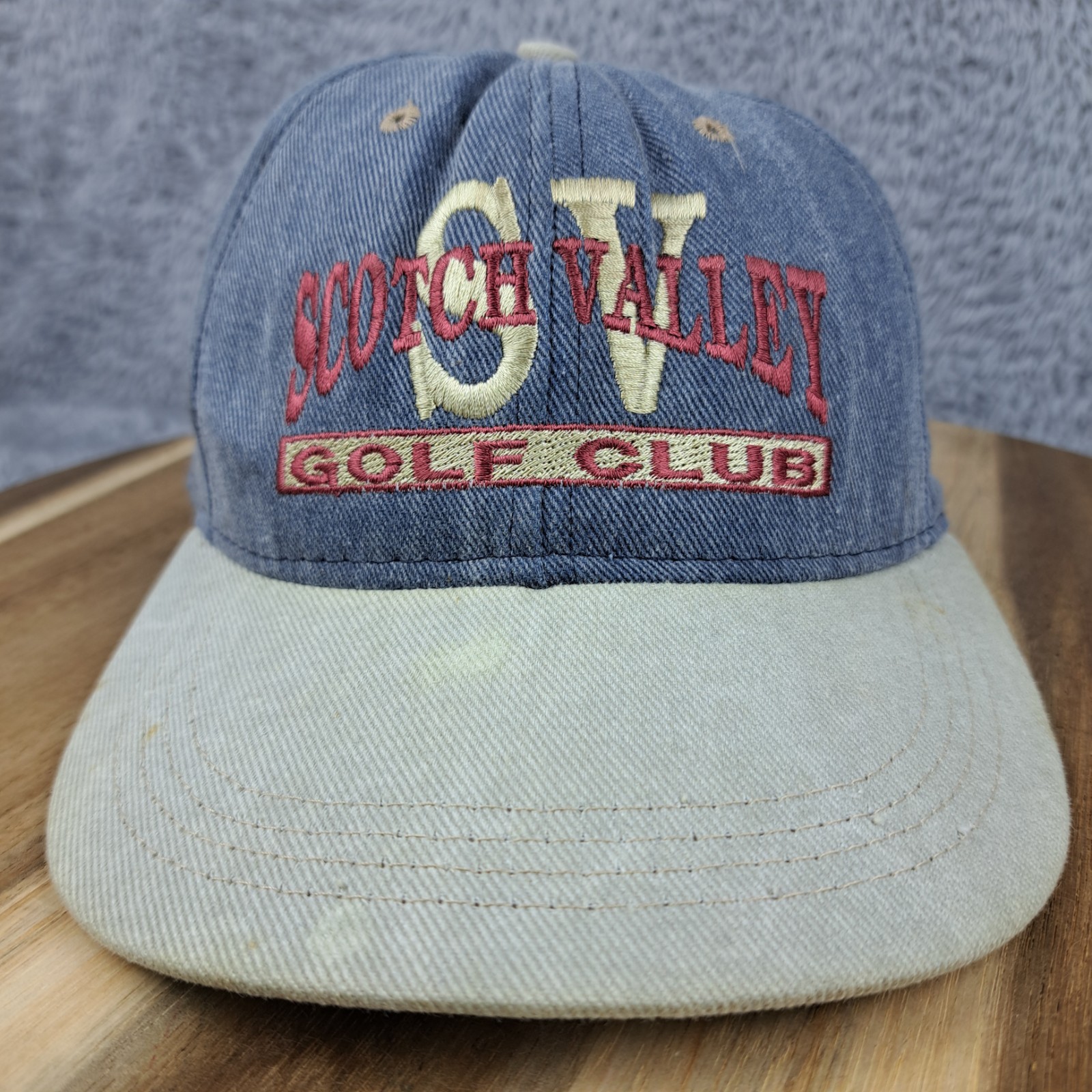 Vintage Scotch Valley Country Club Hat Cap Strap Back Blue Private Club Golfer