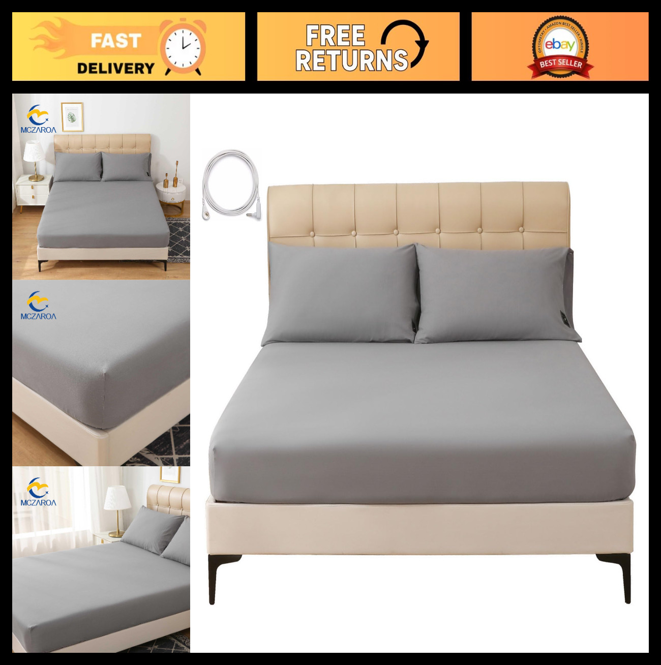 King Size Grounding Sheet - 20% Silver Fiber, 80% Organic Cotton, Deep Pocket, G