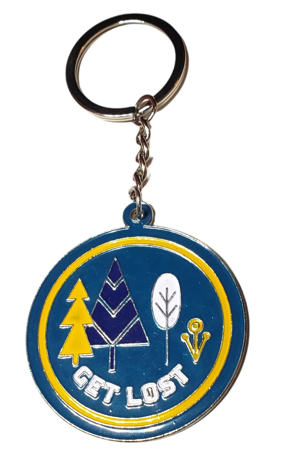 Get Lost Keychain Forest Woods Adventure Keyring Inspiration Motivation Gift