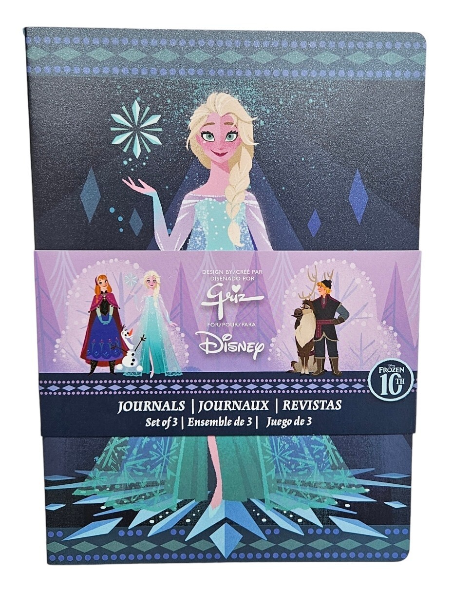 Disney Parks Frozen 10th Anniversary Soft Cover Set of 3 Notebooks