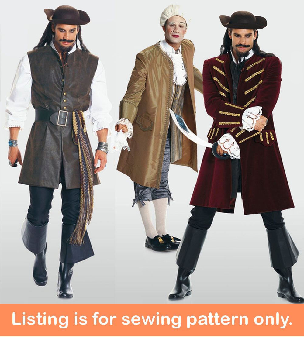 SEWING PATTERN Mens Costume - Pirate of the Carribbean Casanova 1700s Rogue 2459