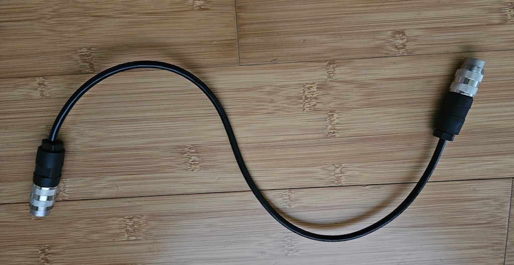 Bolex 7-pin crystal sync controller cable, ~0.5m (20")