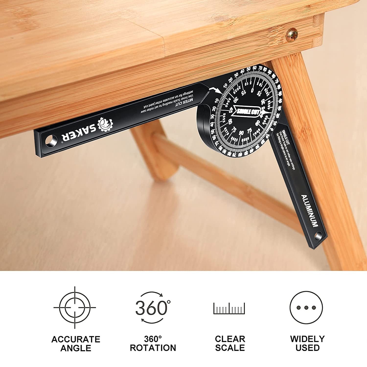 Versatile 7-Inch Laser Engraved Miter Saw Protractor for Accurate Measurements