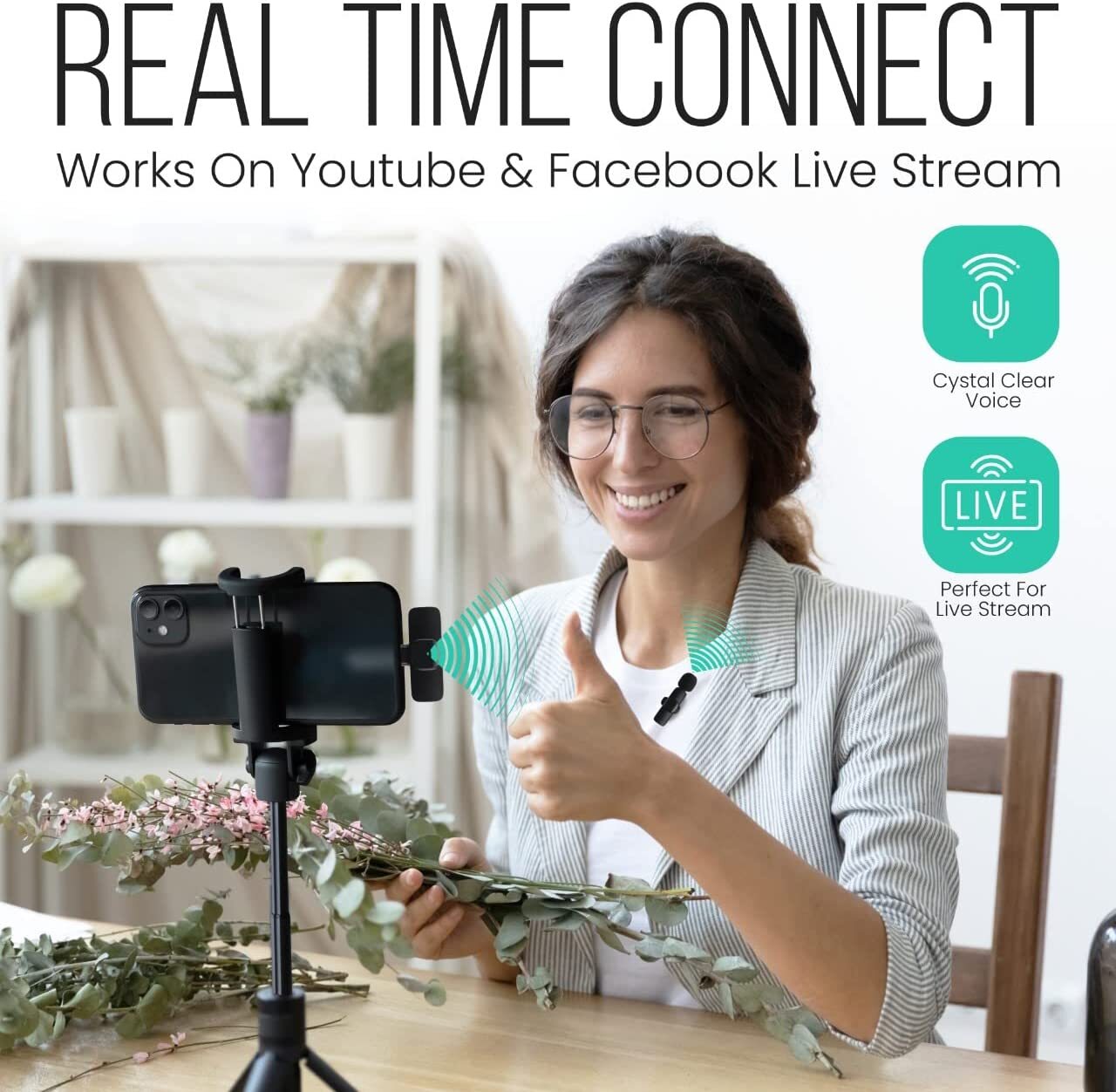 Wireless Lavalier Microphone - Compatible with The iPhone No App Or Adapter Need