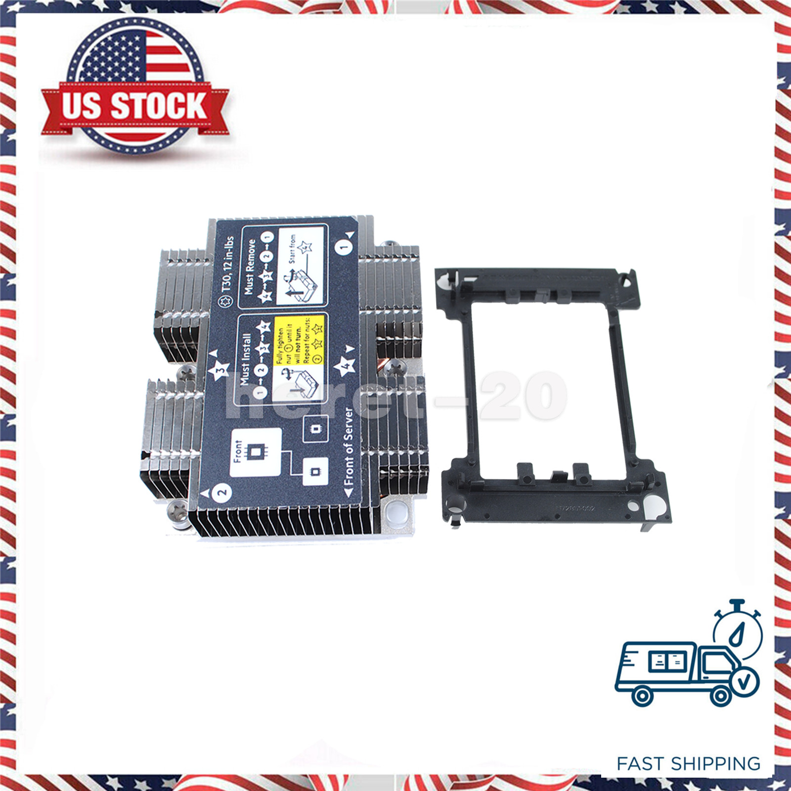New Heatsink Air Cooler for HPE DL360 DL360p Gen10 Server 867651-001 873590-001