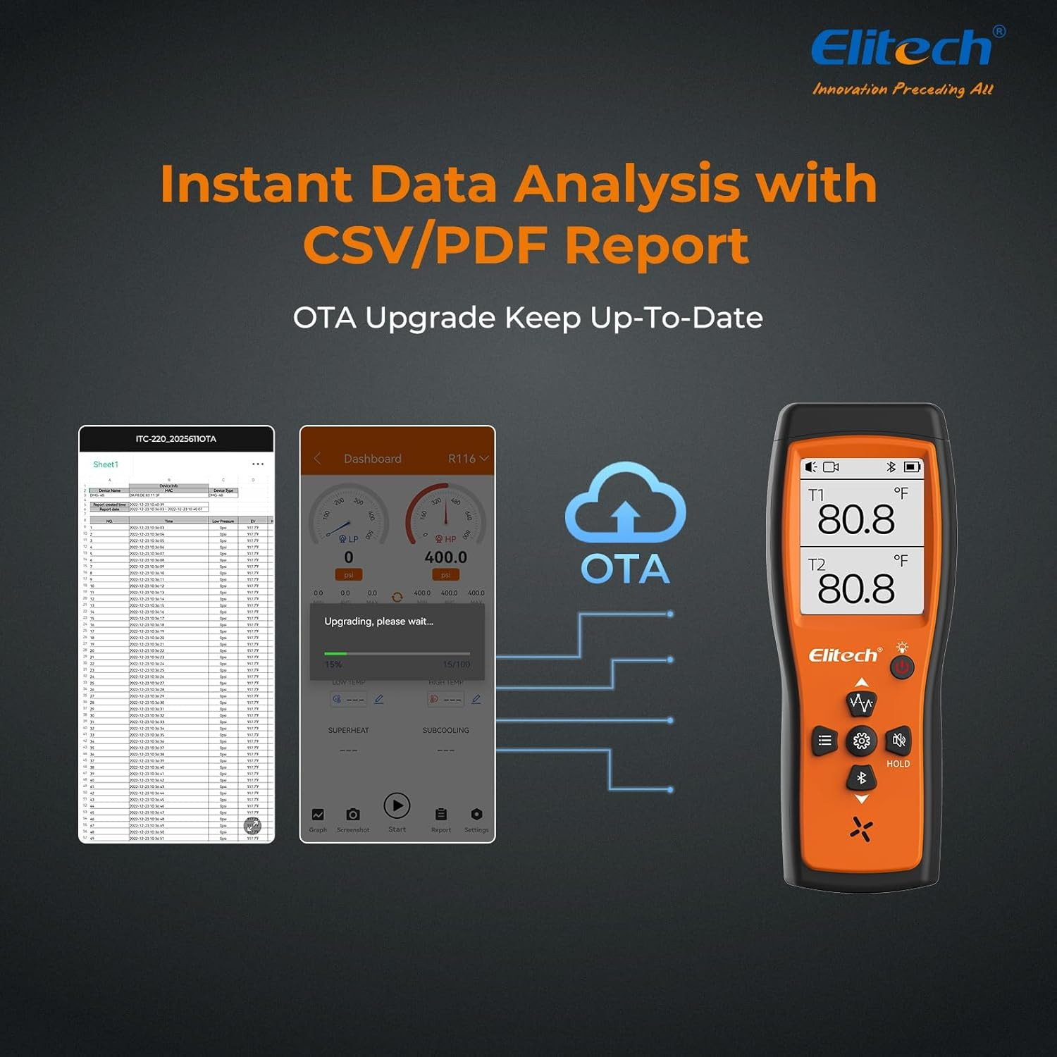 Bluetooth Thermocouple Thermometer Digital Temperature Data Logger K-Type, APP R