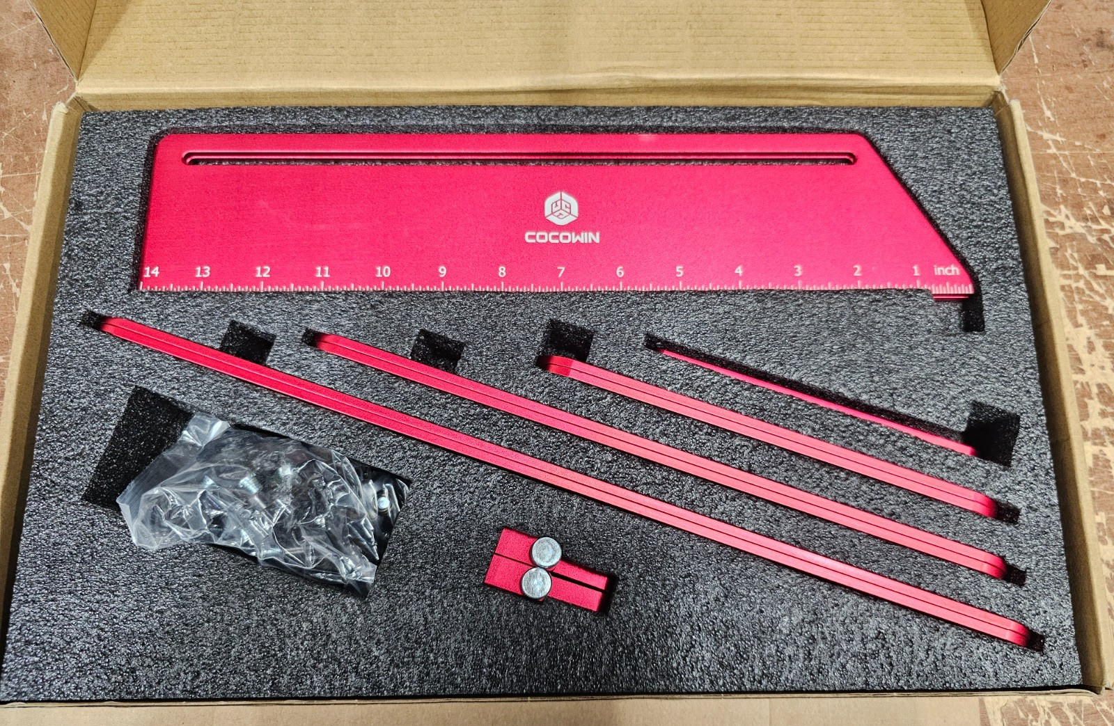Cocowin Stair Tread Template Tool,Stair Tread Gauge Measuring Tool jig w/Angled