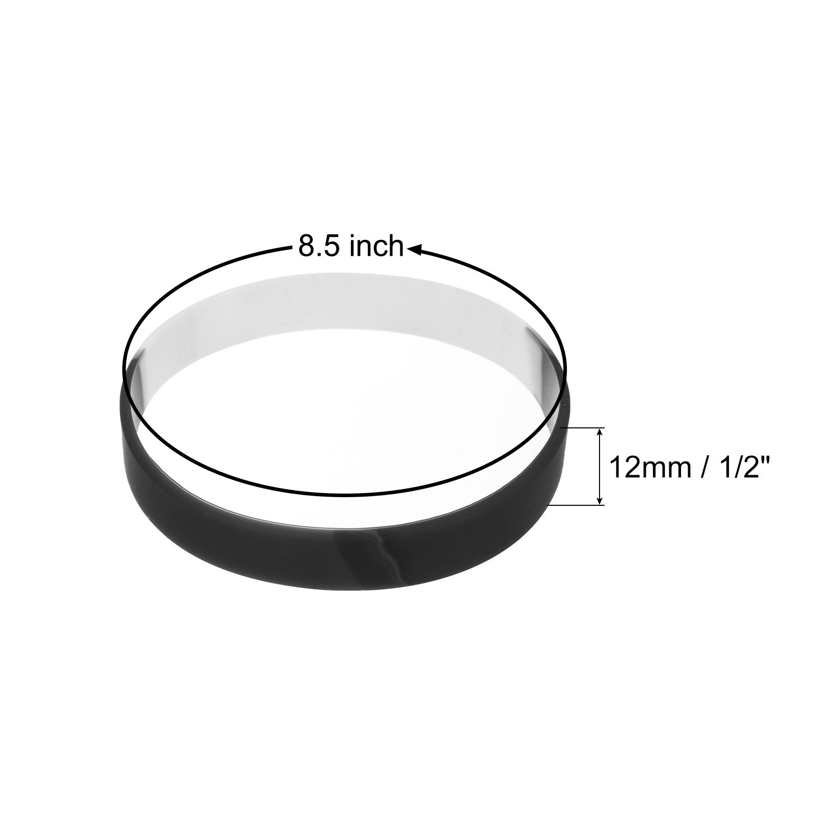 3Pcs Bracelets Wristbands 1/2 Inch Width 8.5" Length Black Segmented
