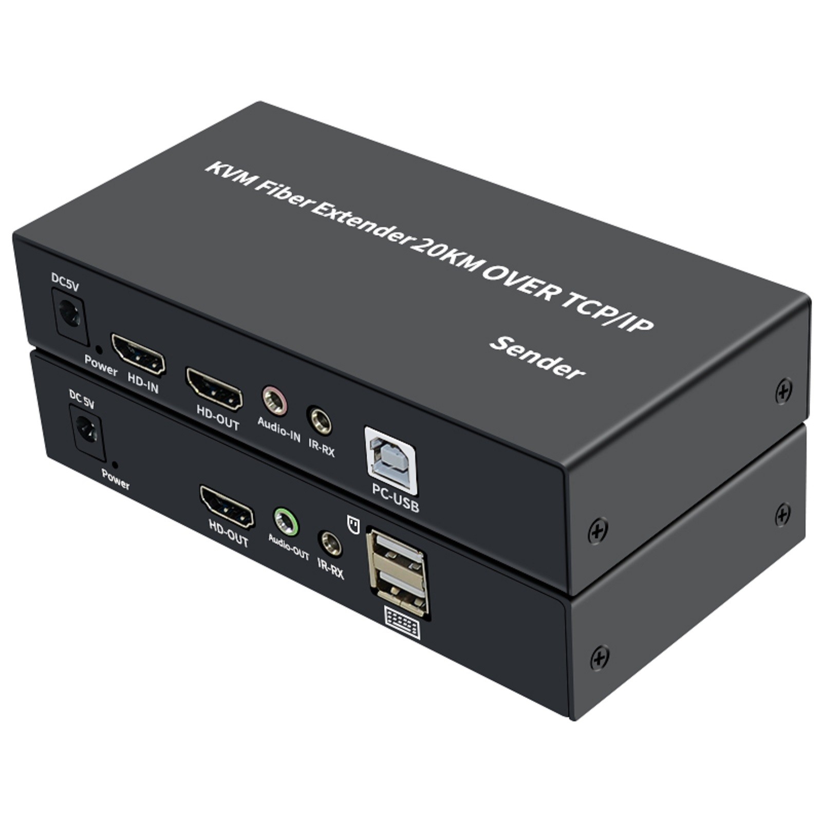 Single Mode HDMI KVM Extender to Fiber Transceiver Support USB Mouse Keyboard