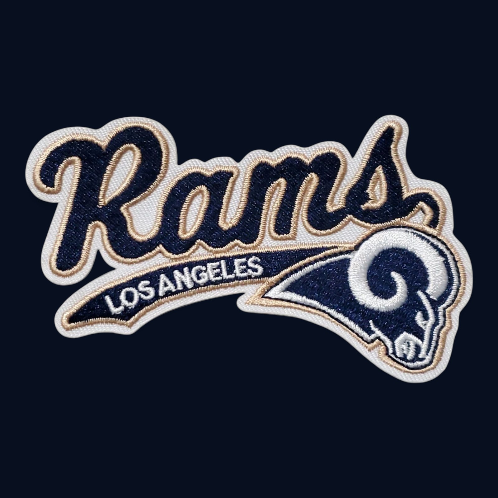 Los Angeles Rams Vintage Script Style Patch. Embroidered. Iron On. 4"x 2.5"
