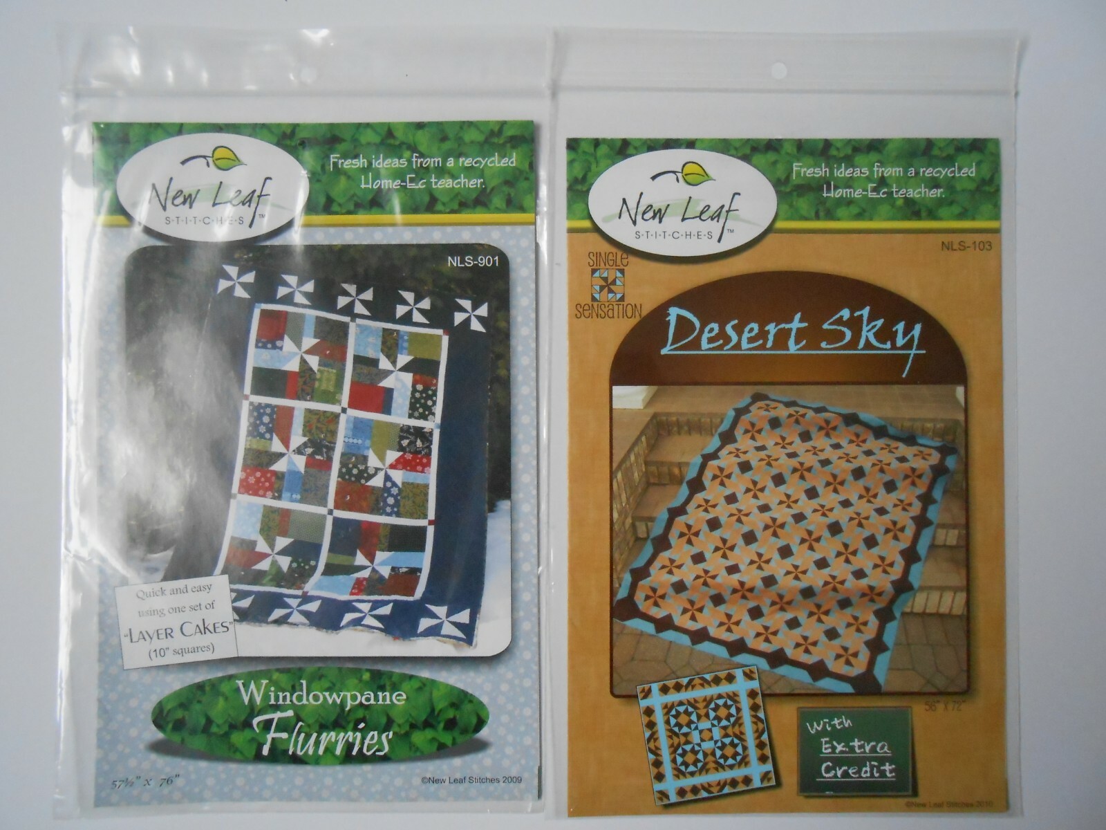Lot of 2 New Leaf Stitches Patterns (Desert Sky & Windowpane Flurries)