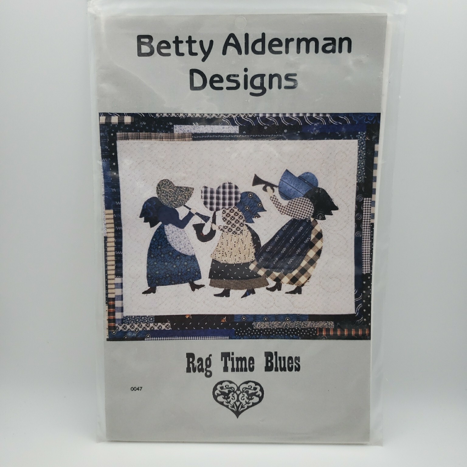 Betty Alderman Designs Rag Time Blues Quilting Applique Pattern Wall Hanging