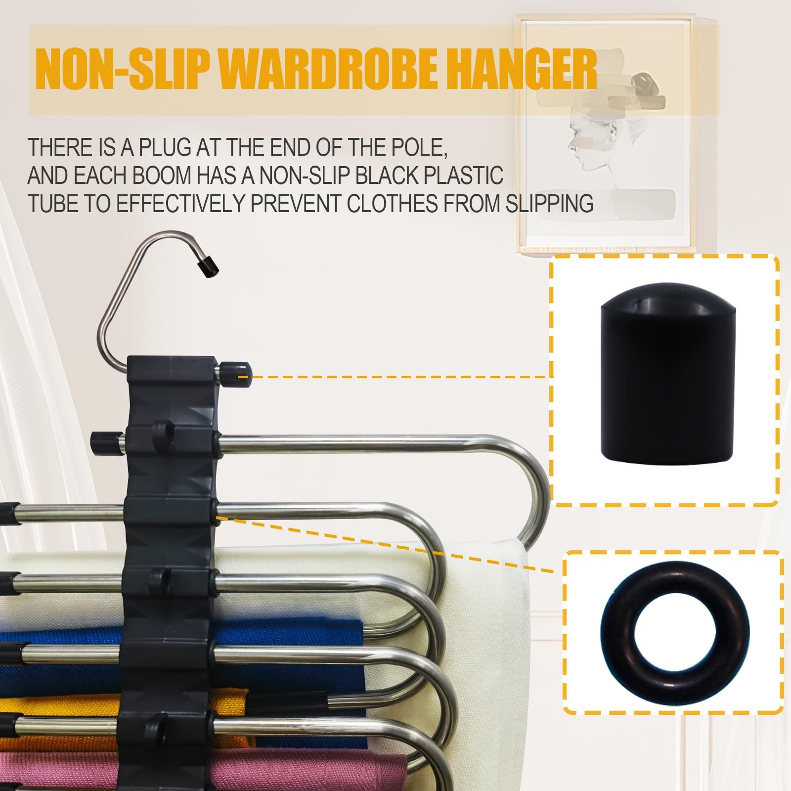 2Pack 9 Layers Foldable Pants Hangers Space Saving Trouser Hanger Multifuncti...