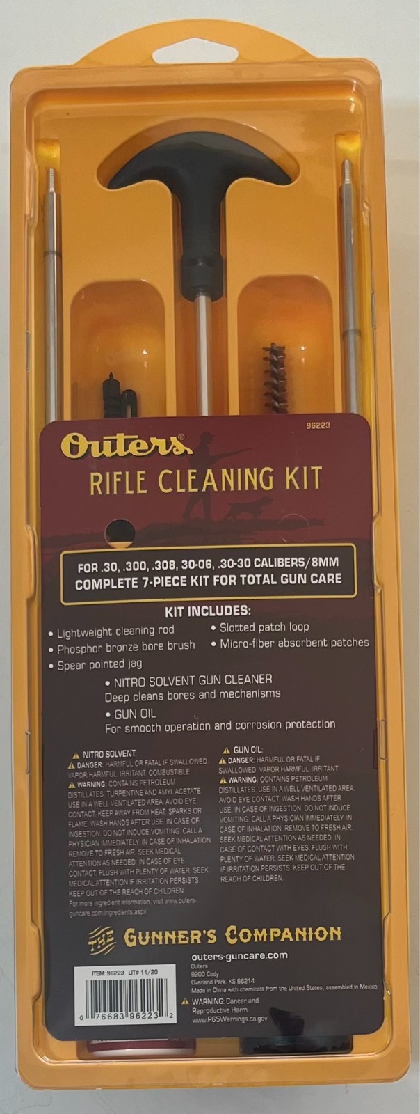 Outers Rifle Cleaning Kit ~ 7 Piece ~ .30, 300, 308, 30-06, 30-30 Calibers/8MM