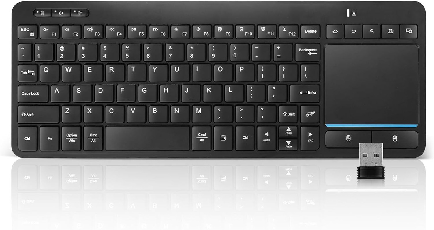 Multi-Device Wireless Bluetooth Keyboard with Touchpad-Wireless Keyboard with Mu
