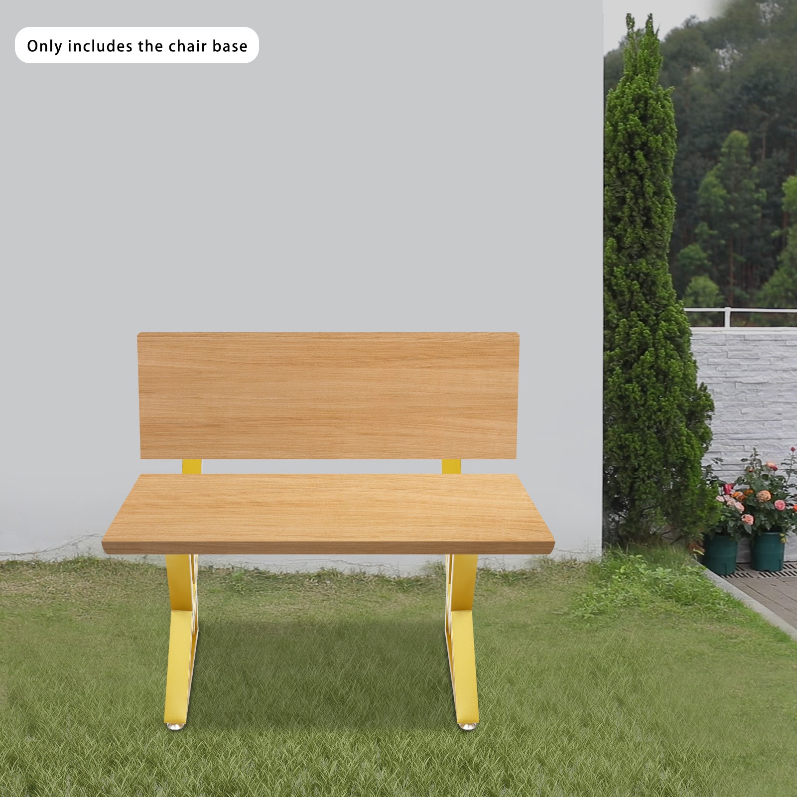 Set of 2 Bench Legs, Metal Bench Legs, Bench Legs with Backrest Bracket