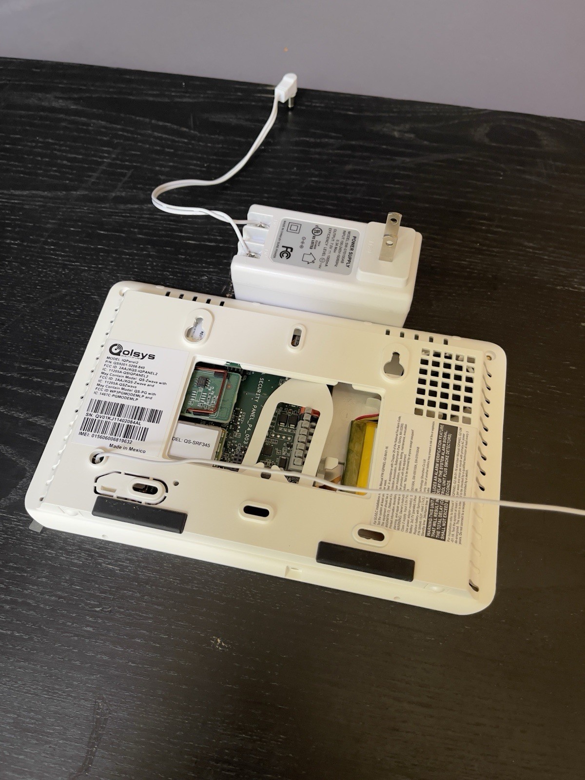 Qolsys IQ Panel 2 Alarm w/ back bracket and power supply