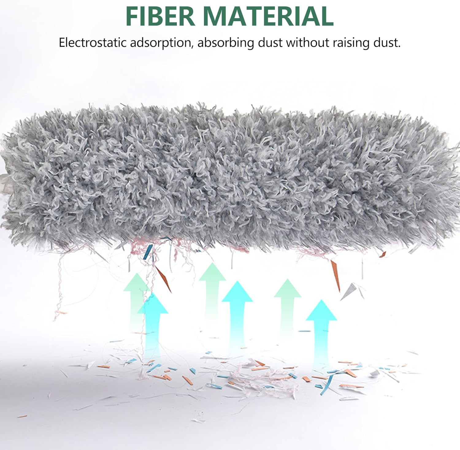 Extra-Long Dusters Extension Pole for Cleaning, Bendable Microfiber Head 100"