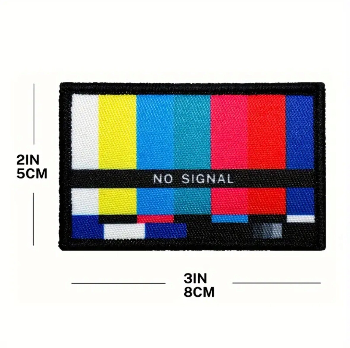 NO SIGNAL Sublimated Morale Patch Hook/Loop LATE NIGHT TV SIGN OFF VIDEO EDIT