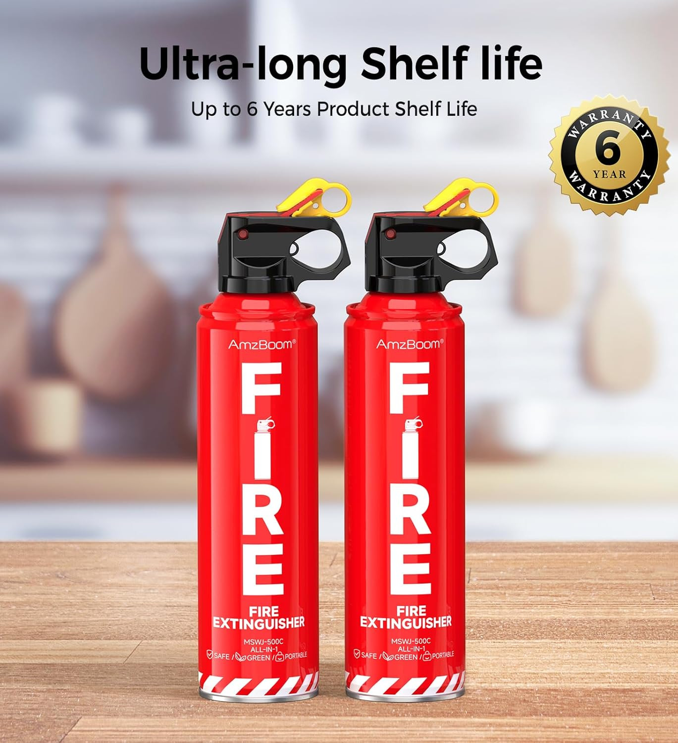 2-Pack Fire Extinguisher for Home, Kitchen, Car, and Grill with Mounting Bracket