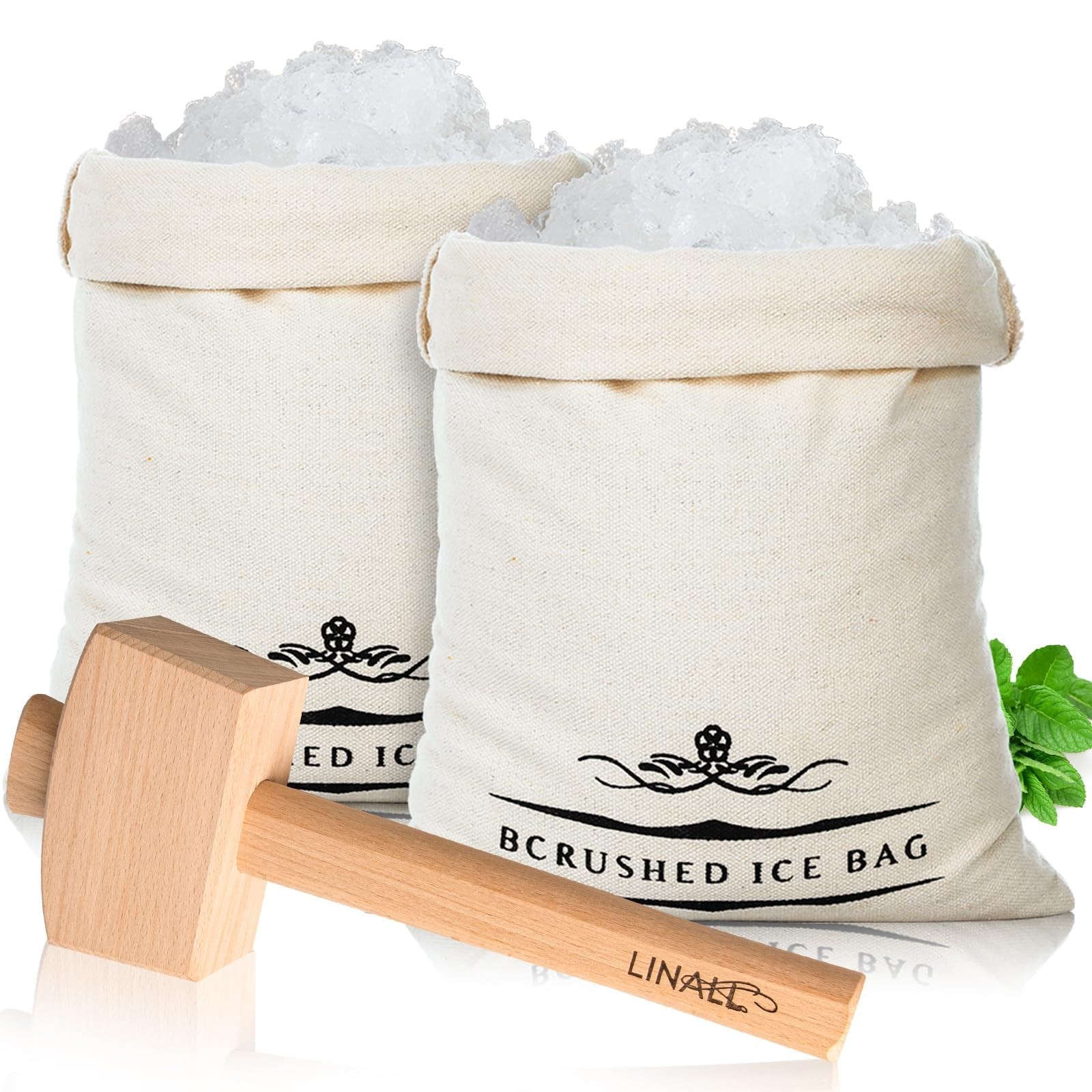 Lewis Ice Bag and Mallet for Crushed Ice, Canvas & 12*4.6inch, Hammer