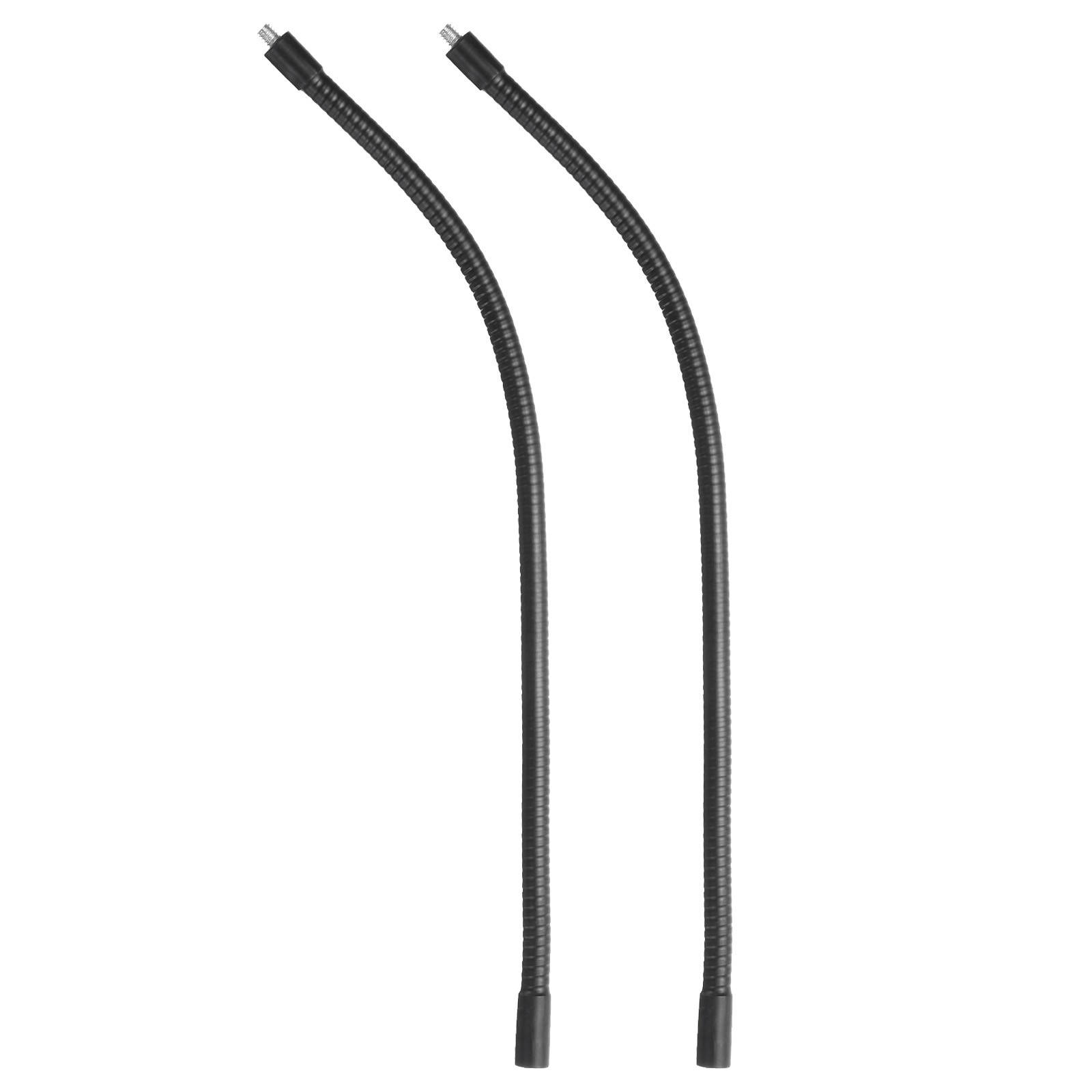 Black Metal Gooseneck 16" 1/4"-20 Female To Male Thread 2Pcs
