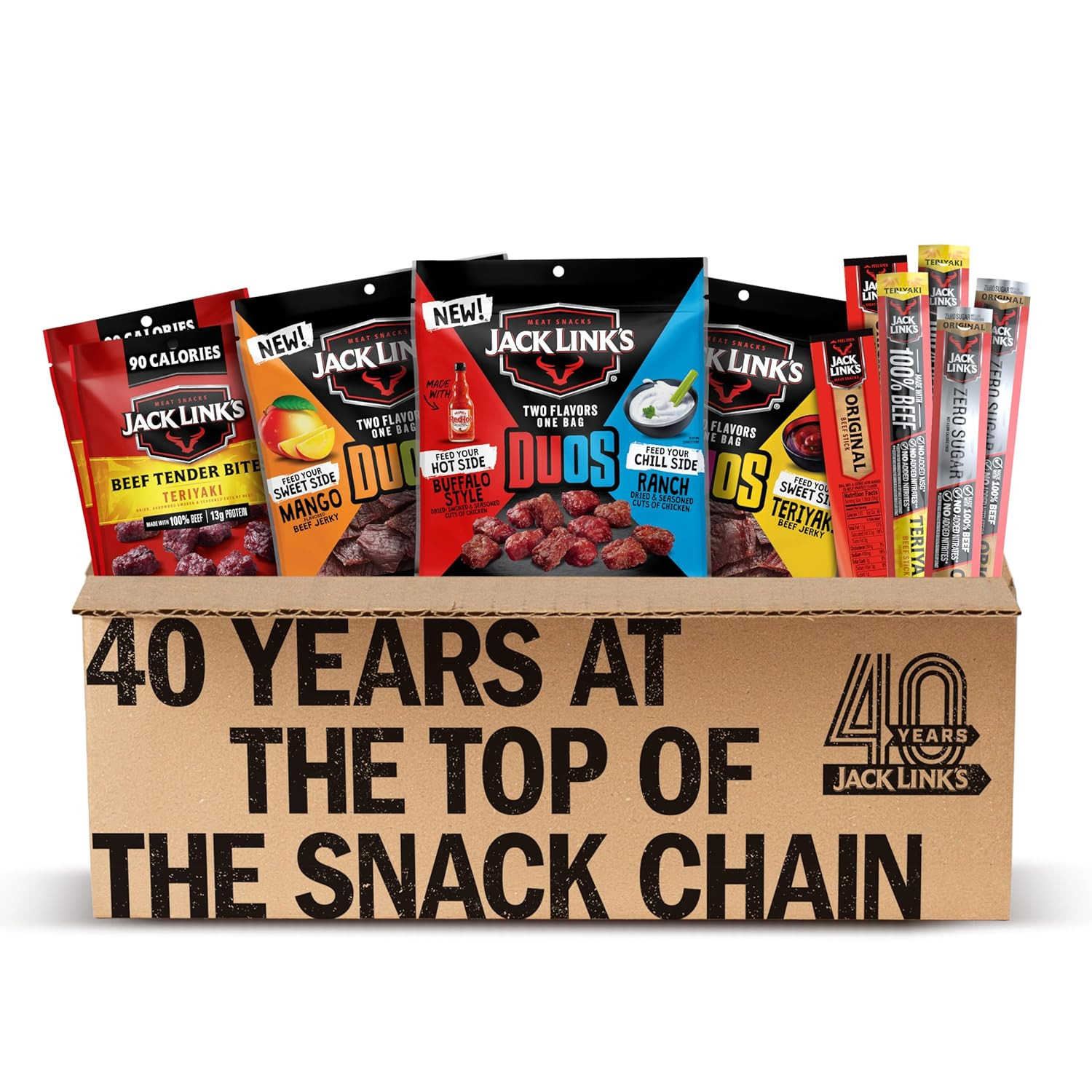 Jack Link’S Duos Gift Box – Includes Beef Jerky, Chicken & Tender Bites, & Stick
