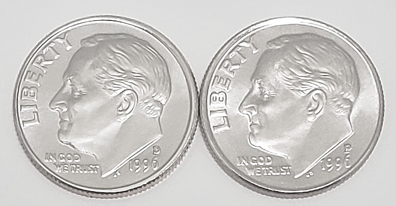 1996 P & D Roosevelt Dime Set  AVE CIRCULATED **FREE SHIPPING**