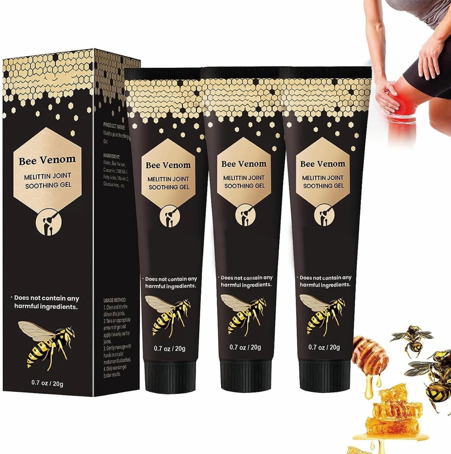 3PCS New Zealand Bee Venom Skin Treatment Cream, 2024 New Bee Venom Treatment Cr