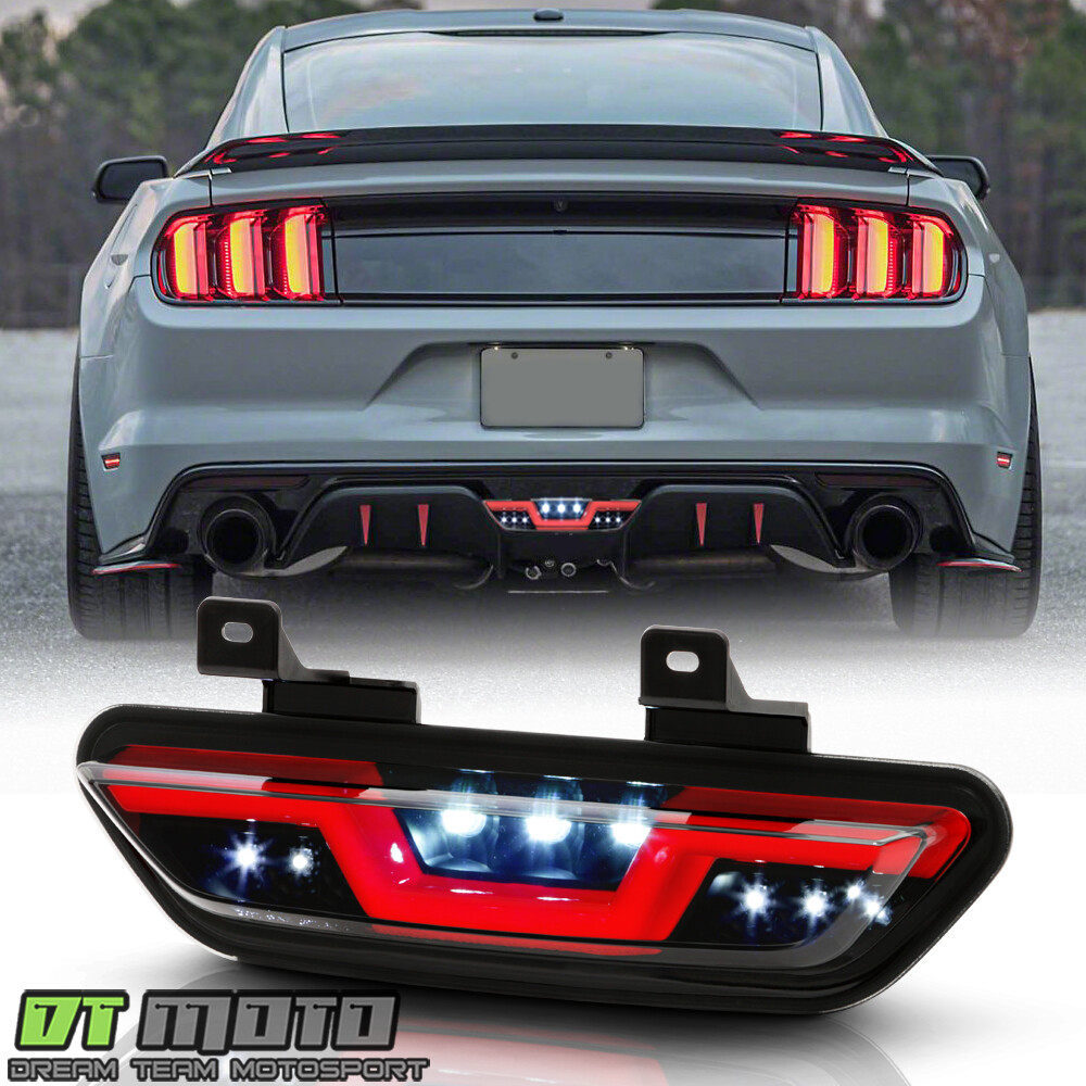 2015-2021 Ford Mustang Smoke w/Red LED Tube Parking Light Reverse Back Up Lamp