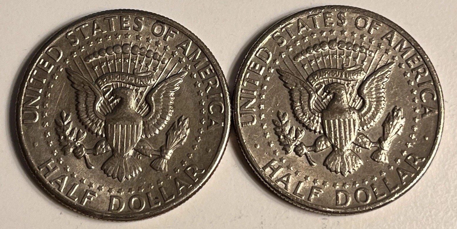 Two 1971-D Kennedy Half Dollars