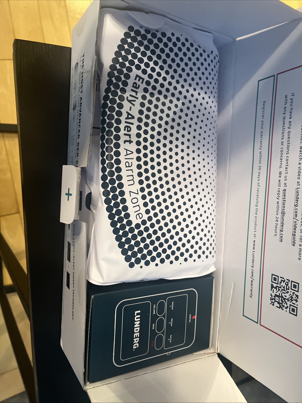 Lunderg Early Alert Bed Alarm for Elderly Adults - Wireless Sensor Pad Open Box.