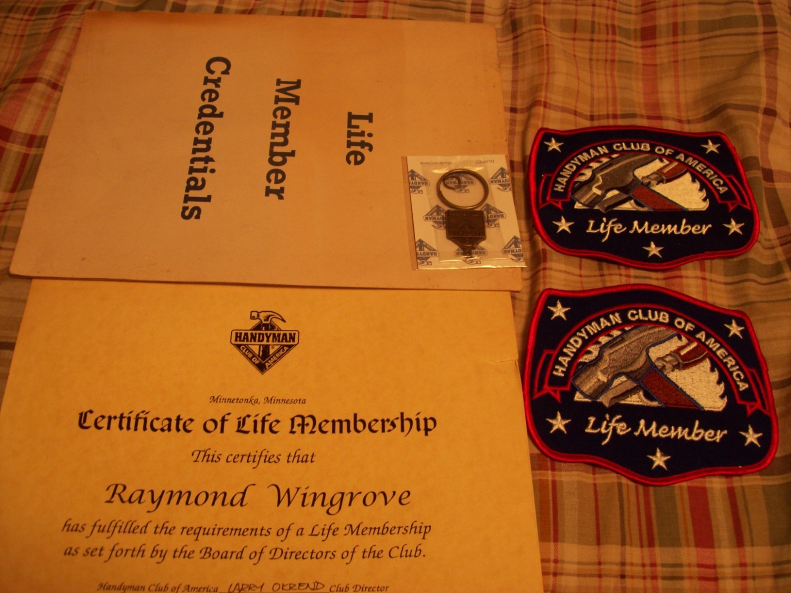 Handyman Club of America Collection--2 Embroidered Patches /Credentials/Keychain