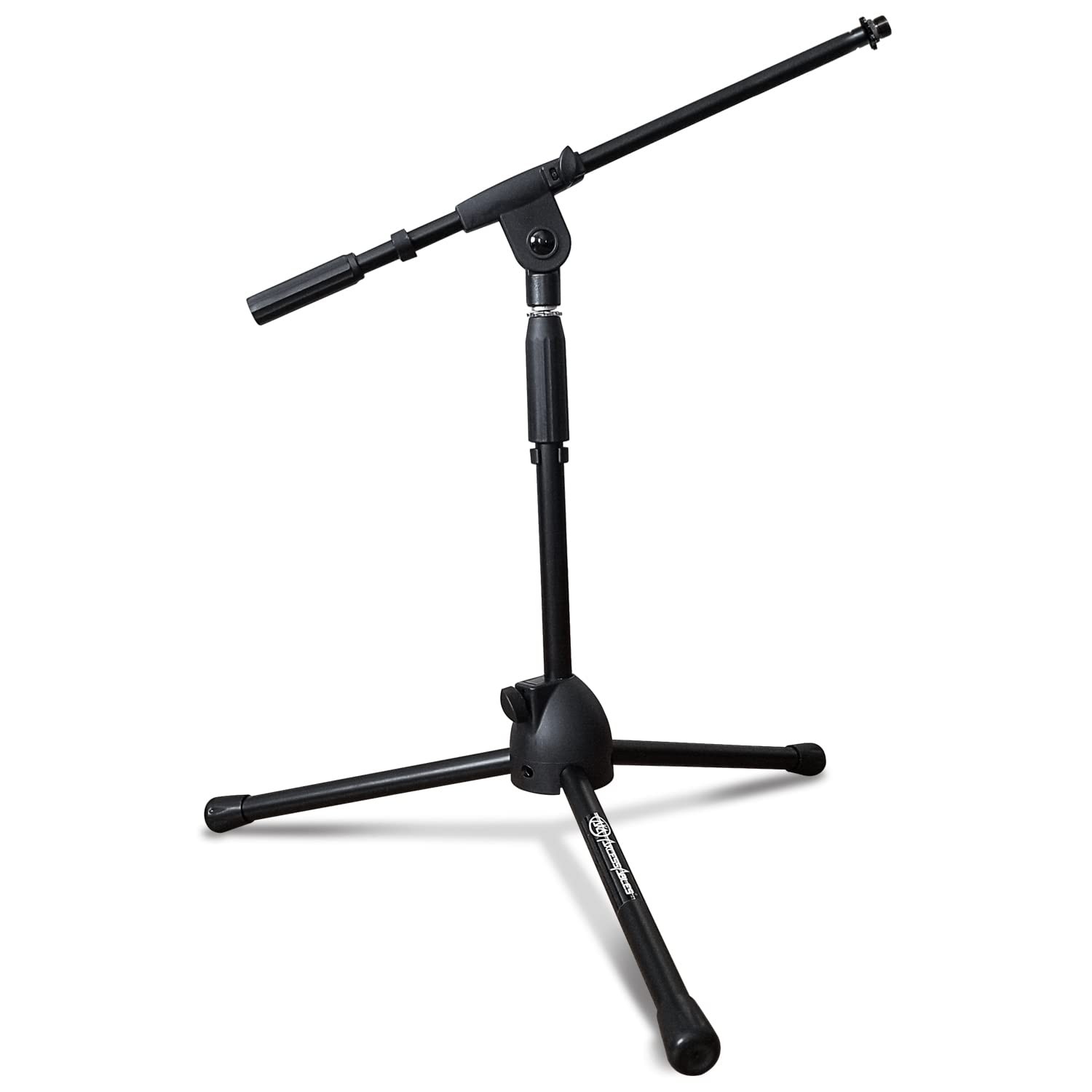 Short Microphone Stand with Boom Arm | Low Profile Tripod for Drums & Amps