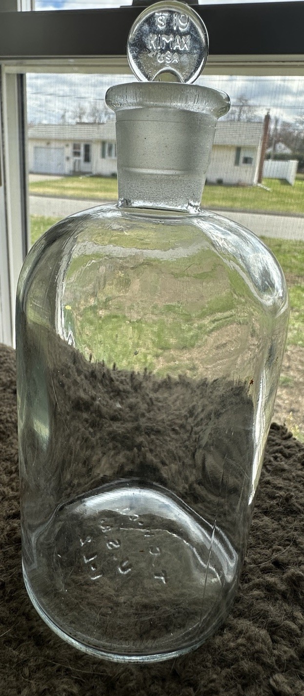 VTG T.C. Wheaton Apothecary Bottle Glass Jar w Stopper Lab Decor