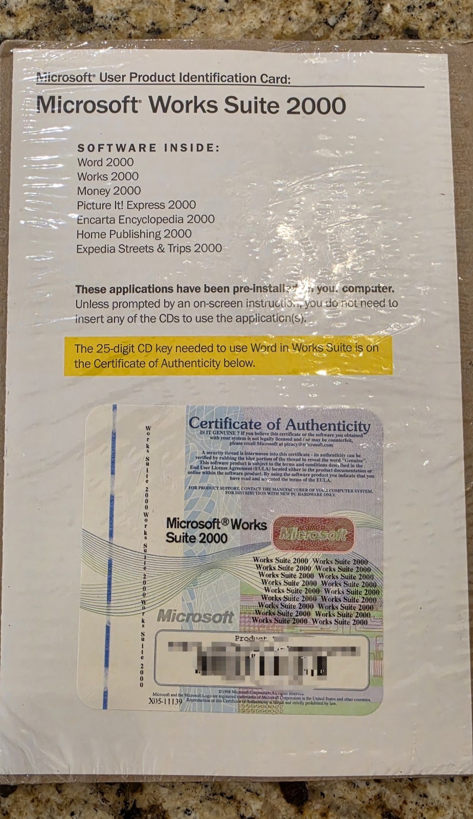 Microsoft Works Suite 2000 Office Software Suite for Windows CD Collectible