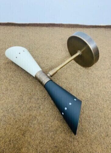 Wall Sconce Light -Fixture 2 Bulb Pair 1950's Mid Century Brass Italian Diabolo