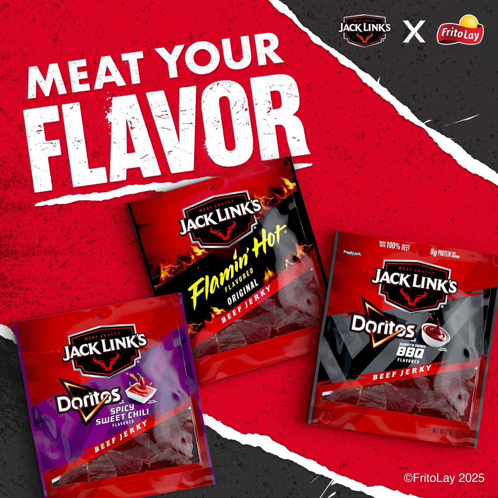 Jack Link's Beef Jerky Doritos Nacho Cheese 3 Pack