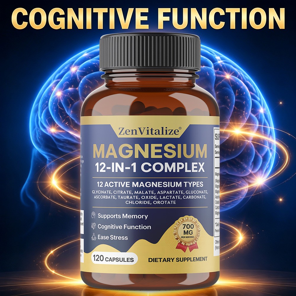 12in1 Multi Magnesium Complex 700mg,For Memory & Stress Relaxation Caps 30~120CT