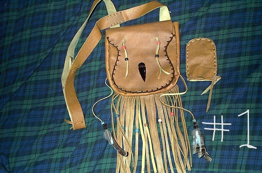 BLACK POWDER, MOUNTAIN MAN ,  LEATHER POSSIBLE BAG, BUYER CHOICE