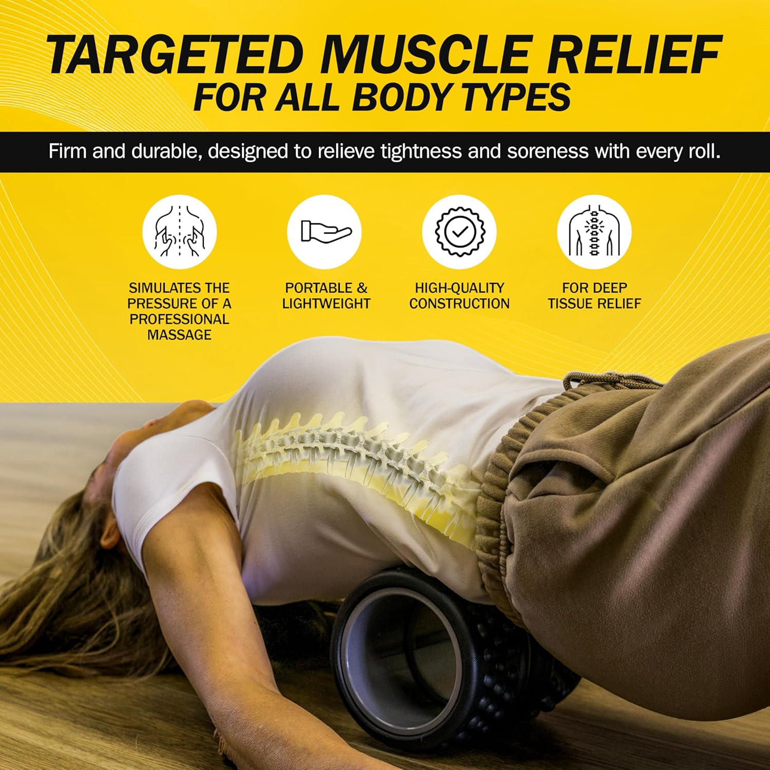 Spinealine Back Roller – Muscle Rollers Deep Tissue Spine Alignment Tool – Ergon