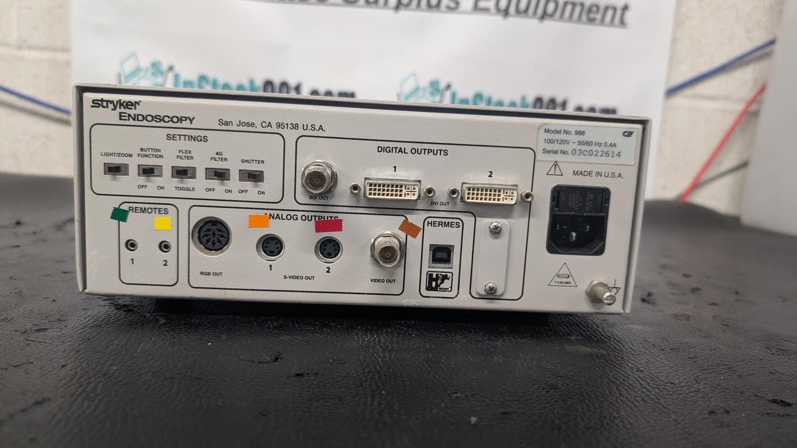Stryker Endoscopy 988 3 Chip Digital Camera System