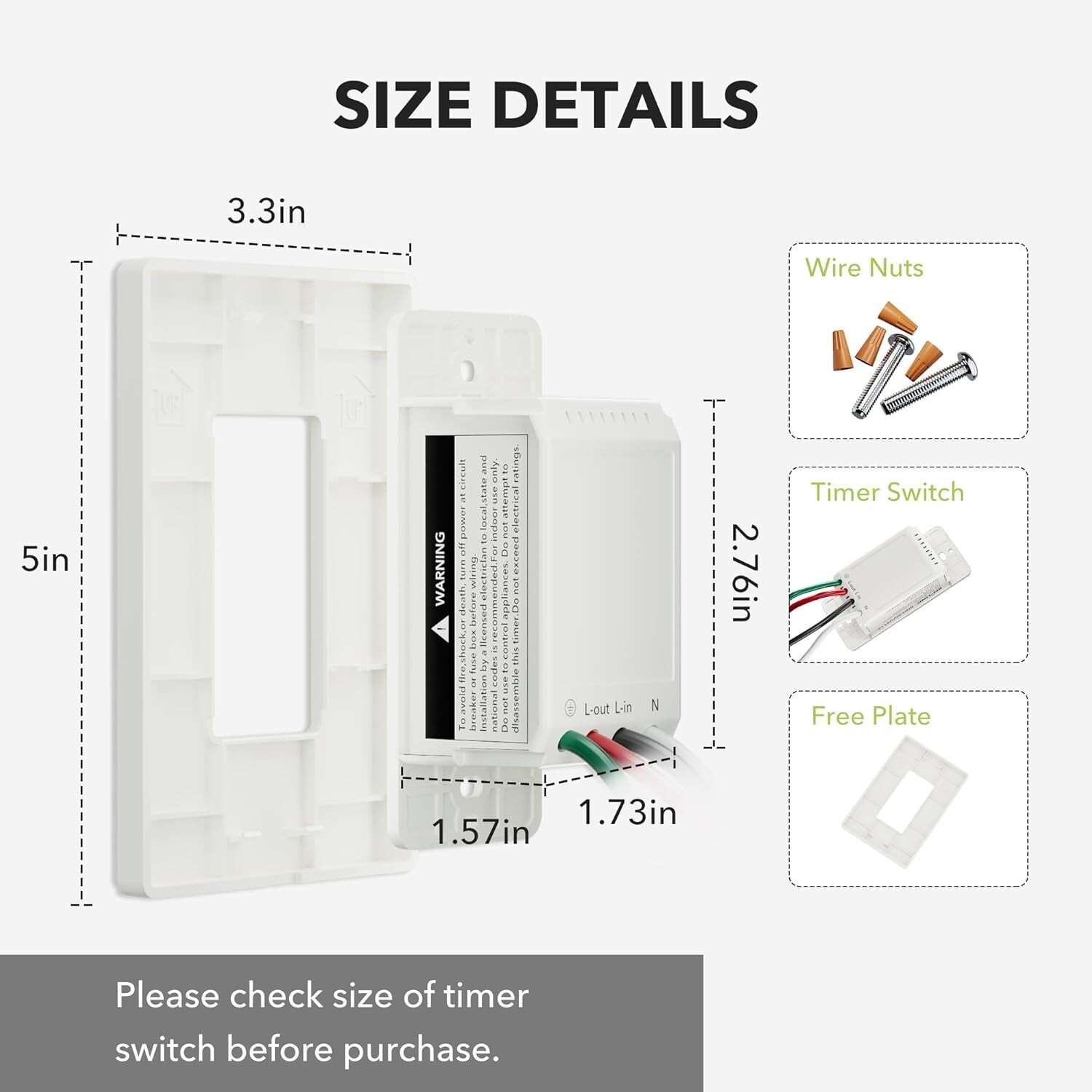 BN-LINK Countdown Timer Switch for Exhaust Fan, Bathroom Fan Light Switch Timer