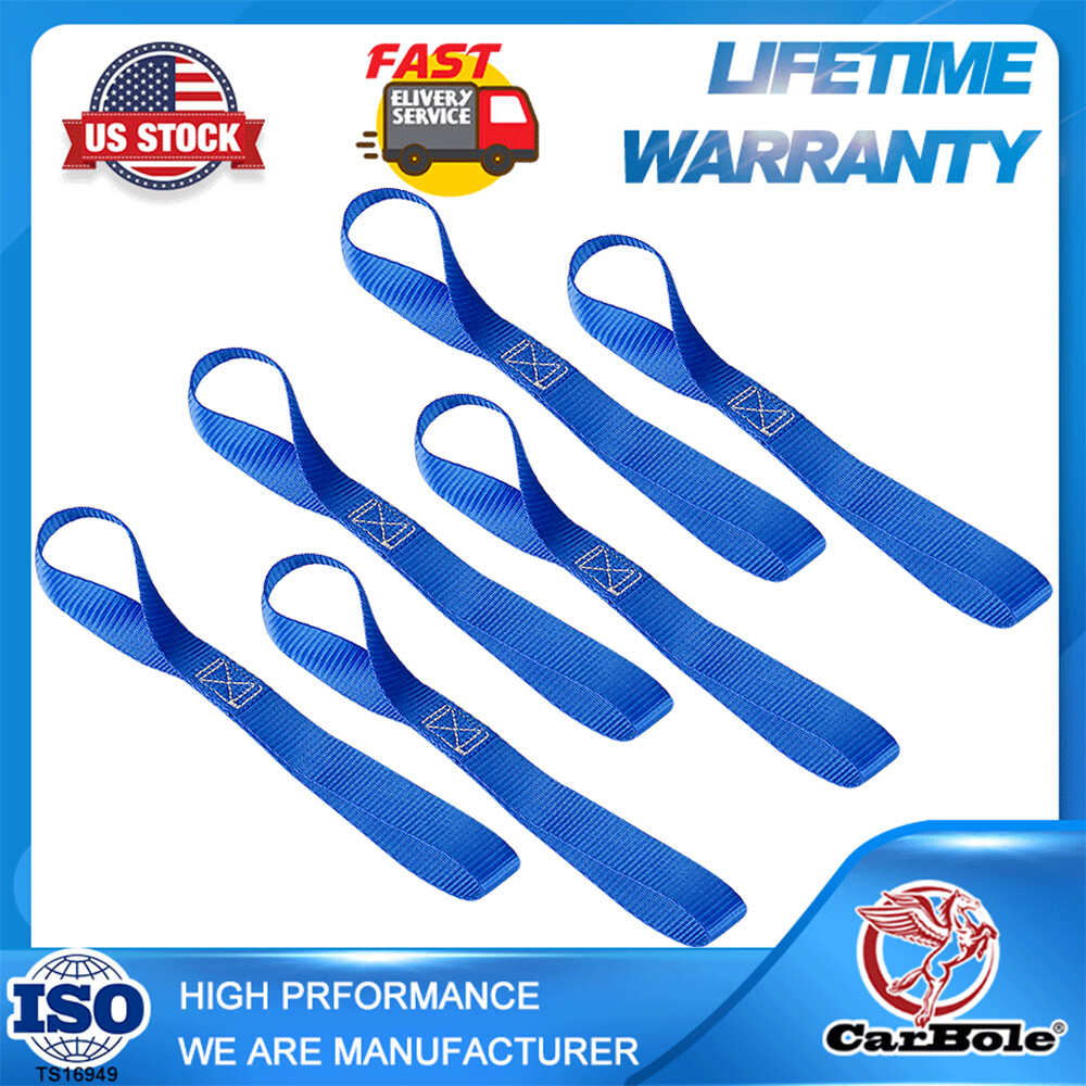 6 Pcs Soft Loop Tie Down Straps Lashing Heavy Duty Motorcycle Handlebar 4500LBS