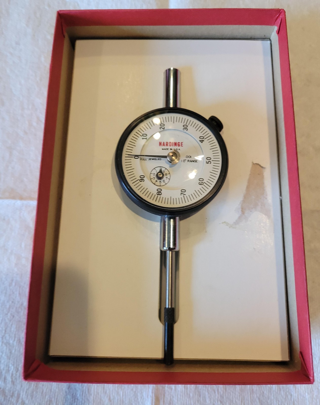 Vintage Hardinge J2-C100-1000 Dial Indicator 1" Travel .001" Grad USA Brand New