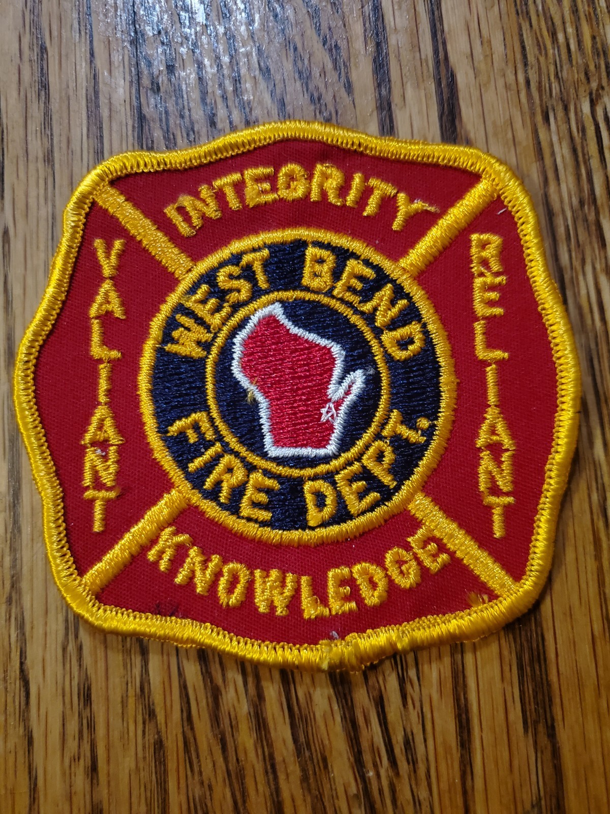 Vintage WEST BEND FIRE DEPT."  state of Wisconsin.