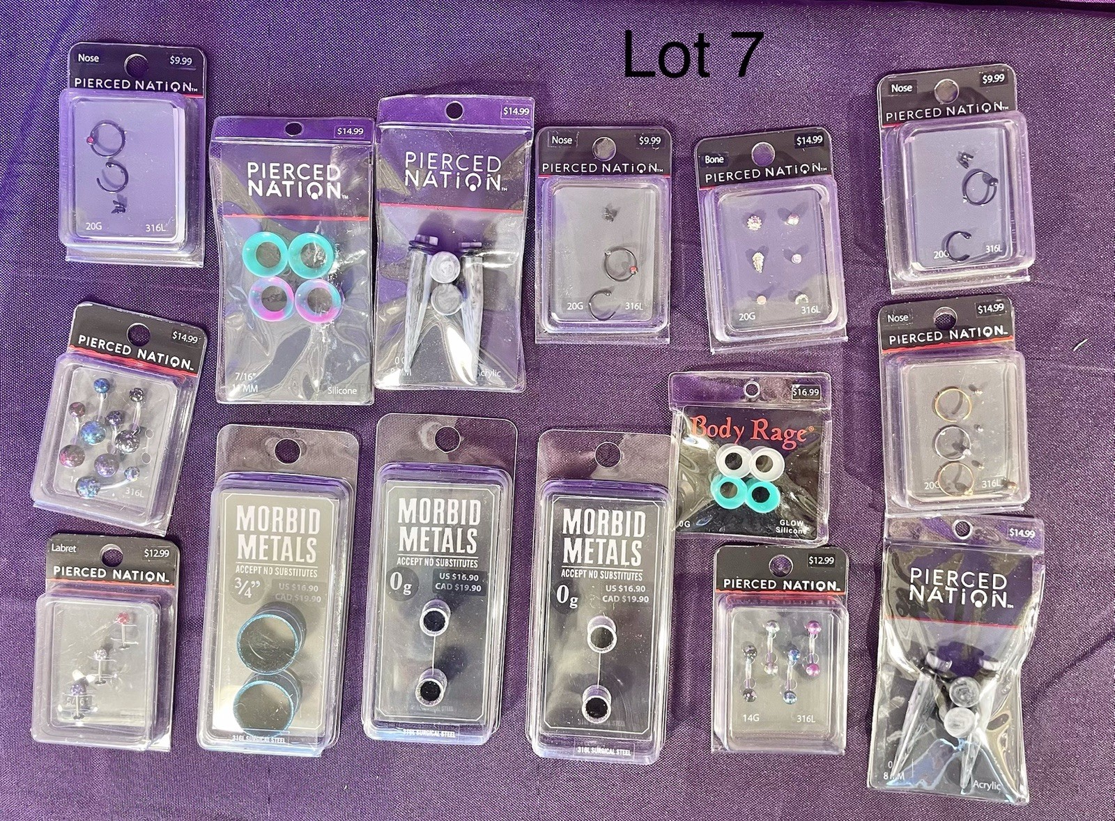 Body Piercing Jewelry Mix Lot Of 15 Wholesale New Retail Packaging