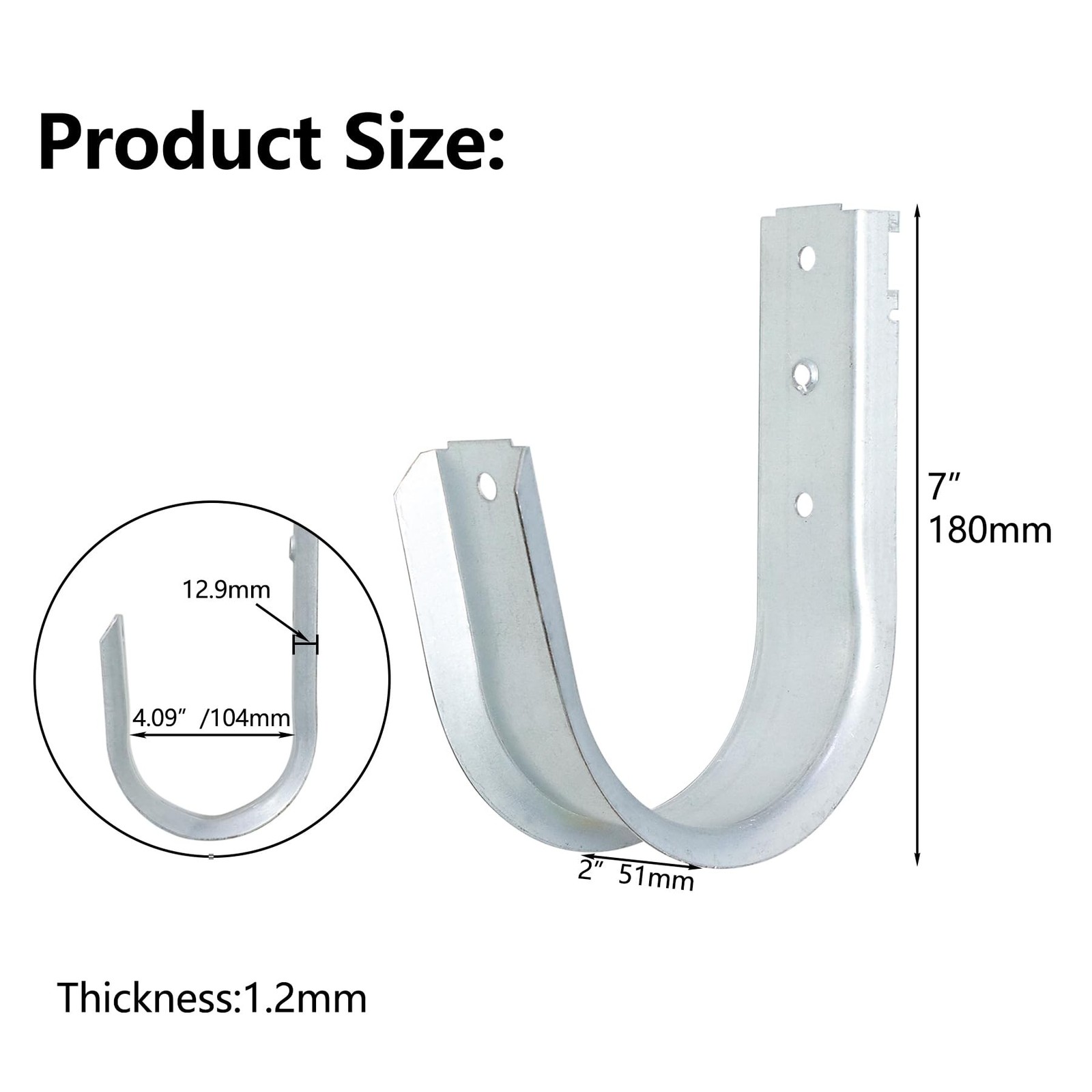 12 Pack 4" Heavy Duty J Hook, Cable and Wire Support J-Hooks Hangers for Util...