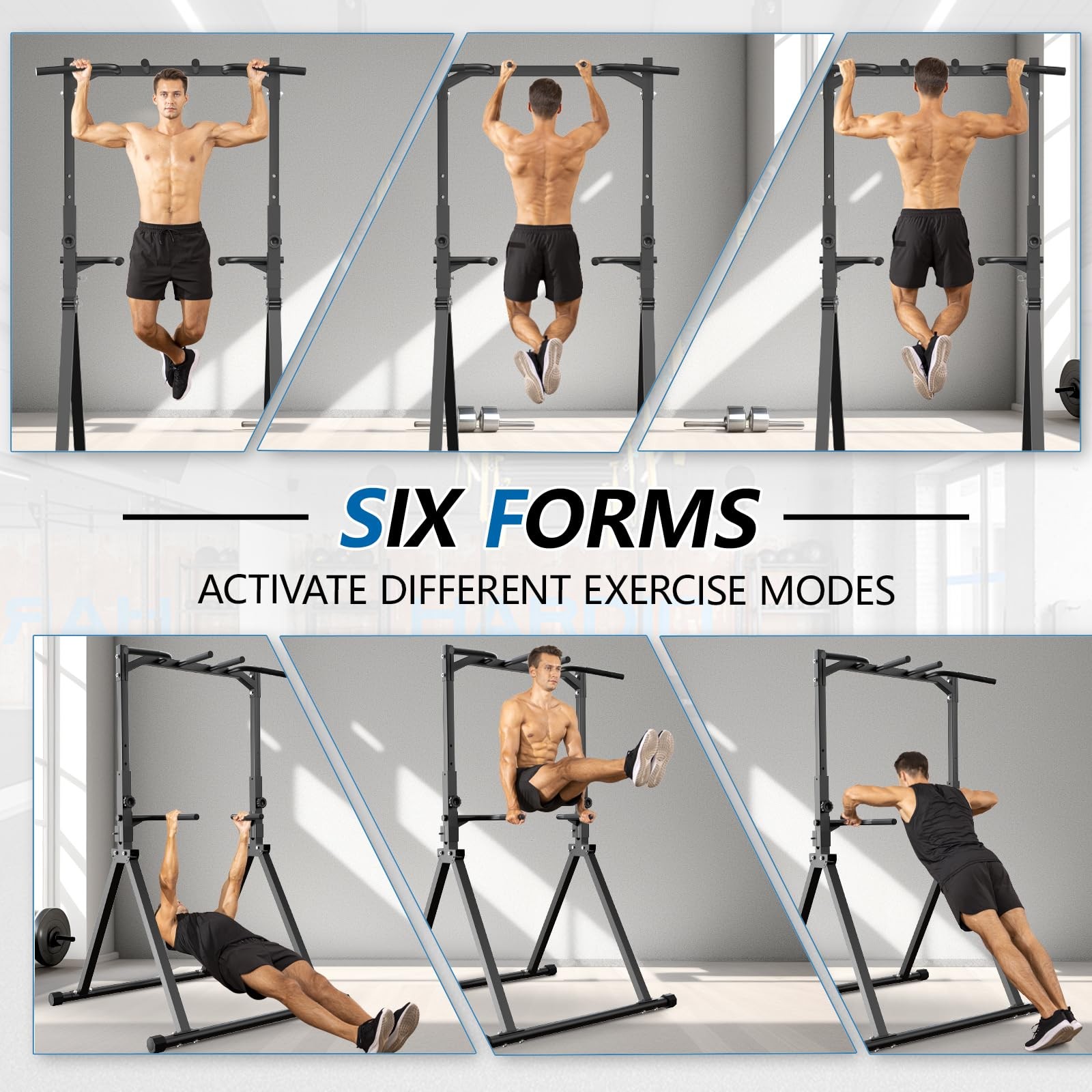 Foldable Pull Up Bar Pull Up Station,Power Tower with Triangular Structure, M...
