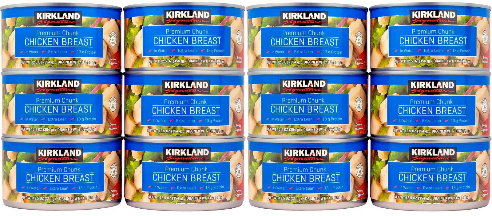 12 Kirkland Signature Chicken Breast Chunks 12.5 OZ -$$$ DONATED TO DISABLED VET